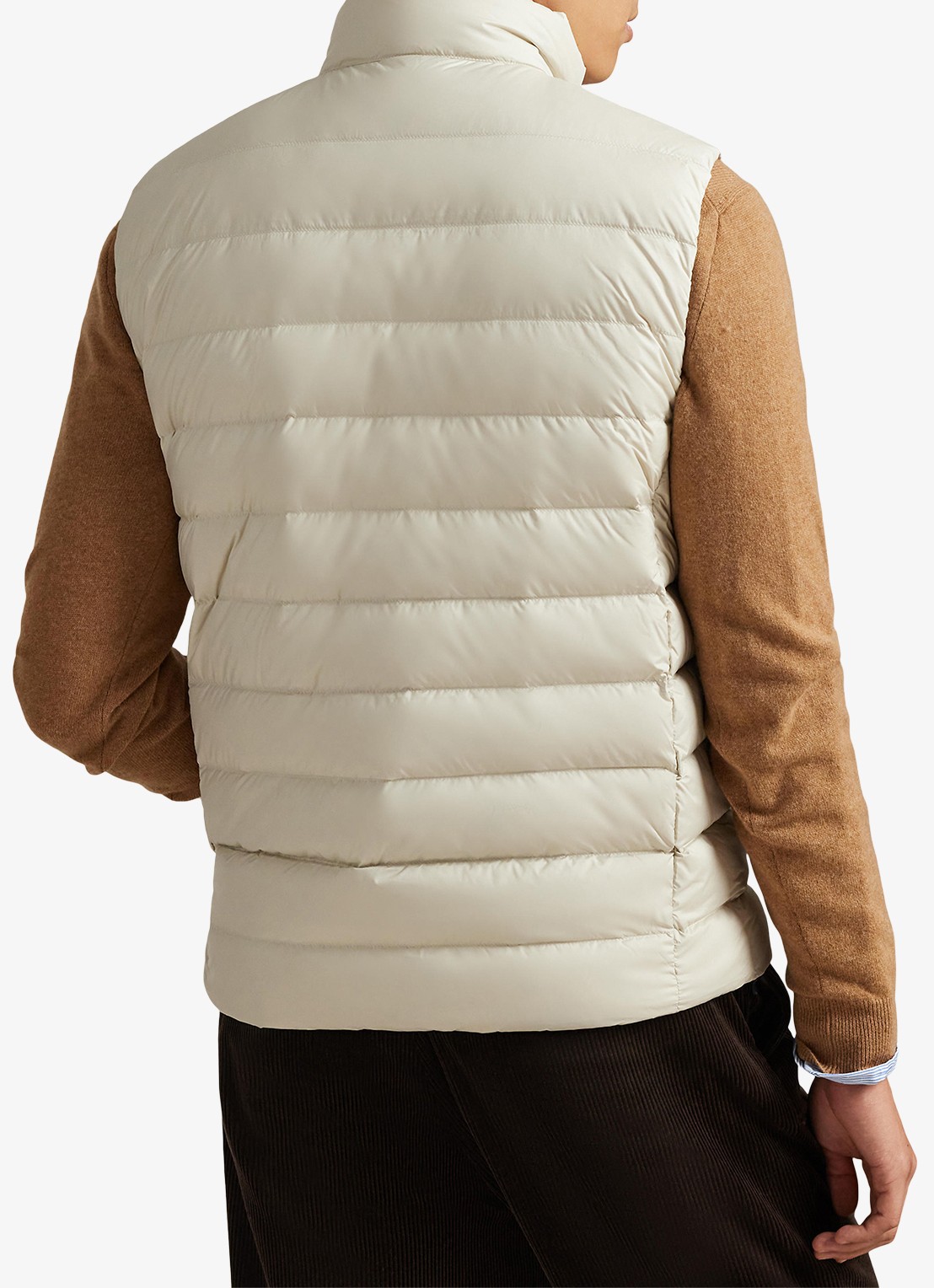 Ralph Lauren Colden bodywarmer met logoborduring - achterkant basic sand / zand