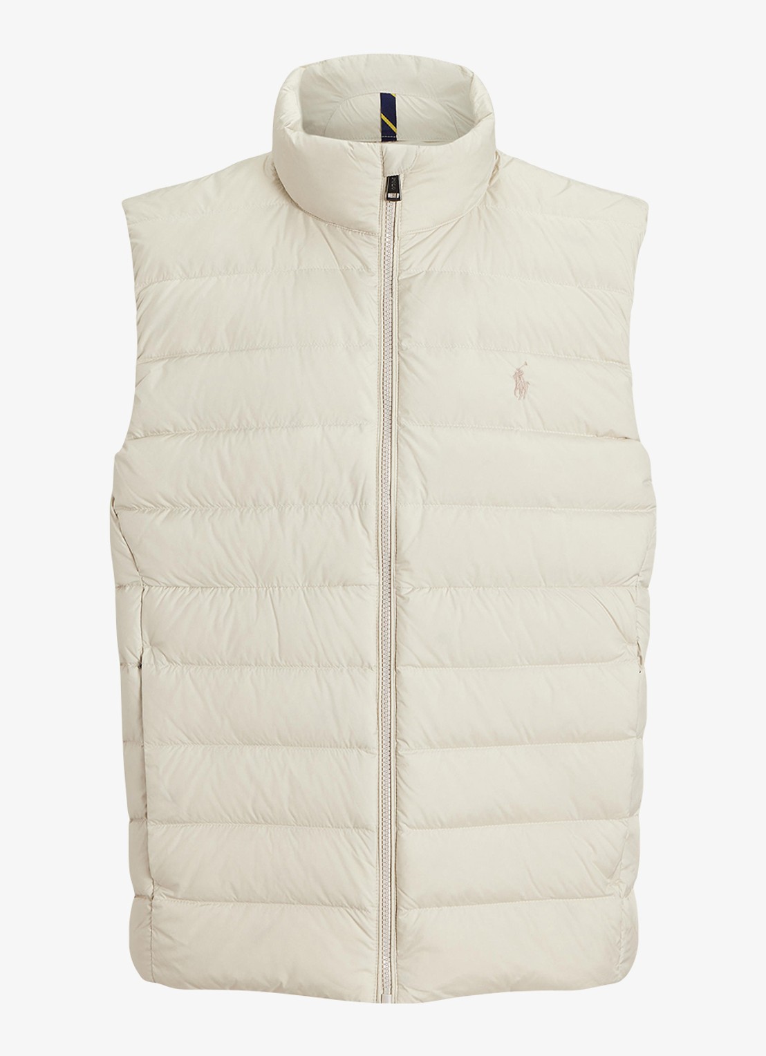 Ralph Lauren Colden bodywarmer met logoborduring - voorkant 3 basic sand / zand