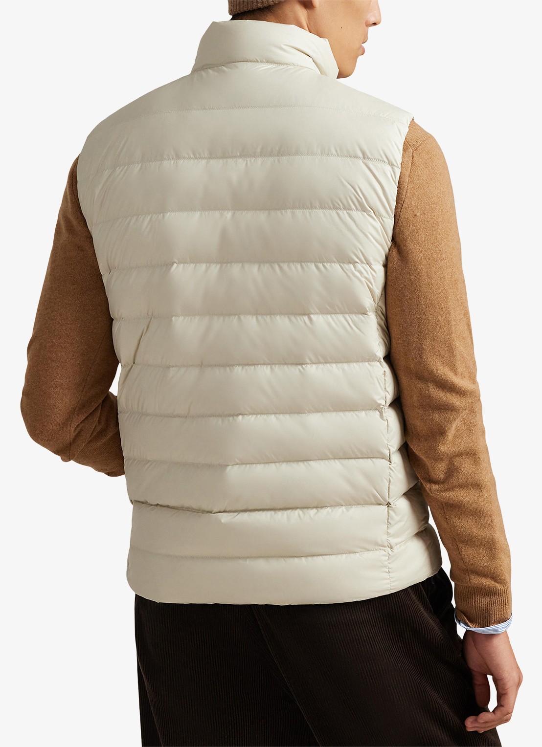Ralph Lauren Colden bodywarmer met logoborduring - achterkant 2 basic sand / zand