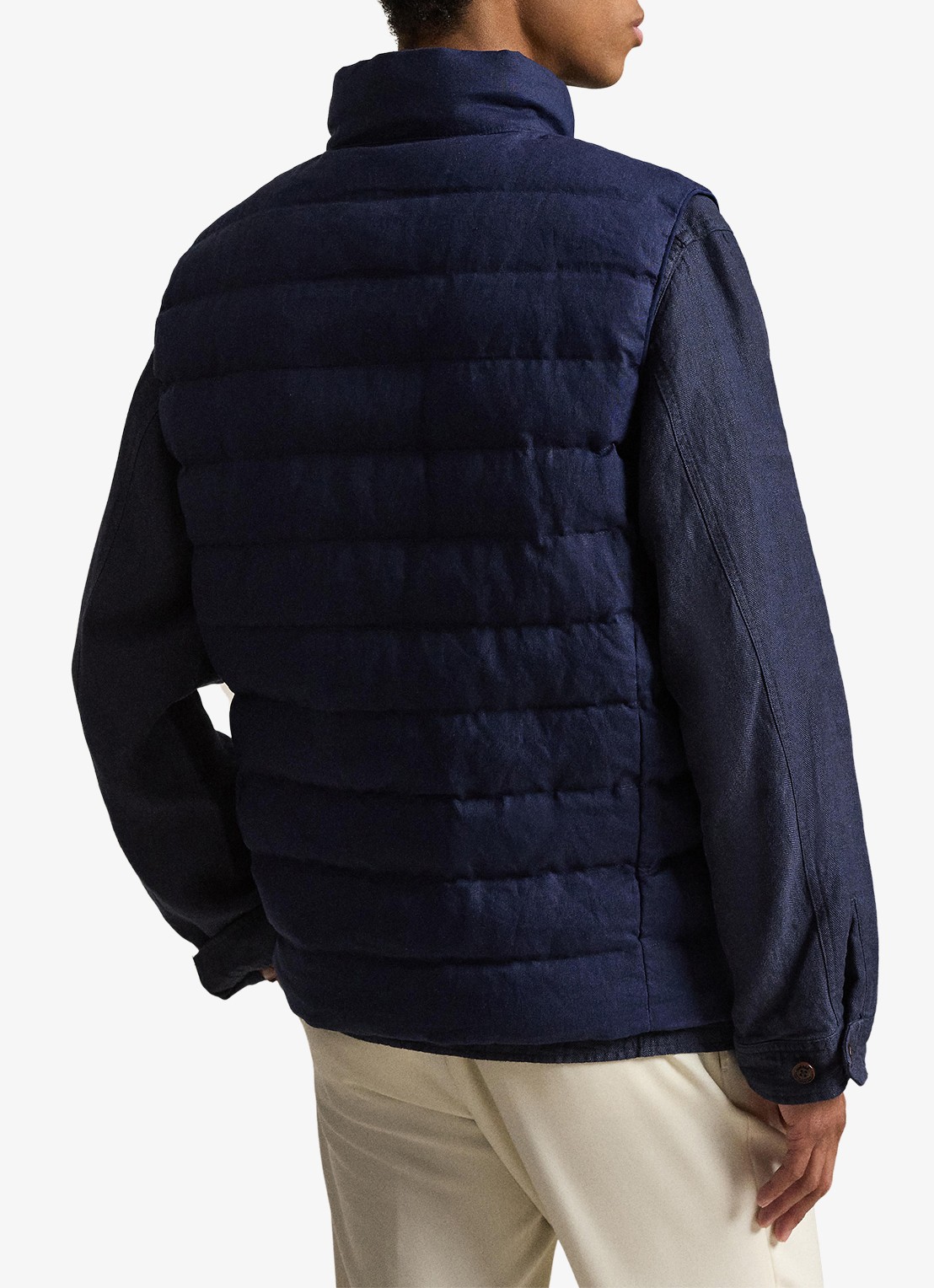 Ralph Lauren Colden bodywarmer met logoborduring - achterkant 5 newport navy / donkerblauw