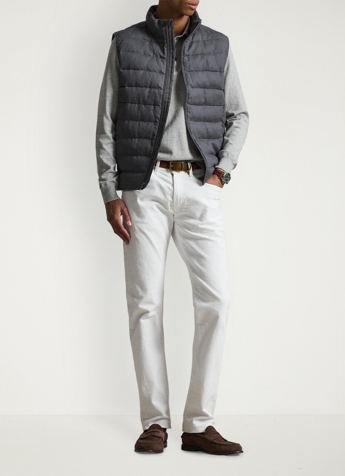 Ralph Lauren Colden bodywarmer met logoborduring - detail 4 grey cast / grijs