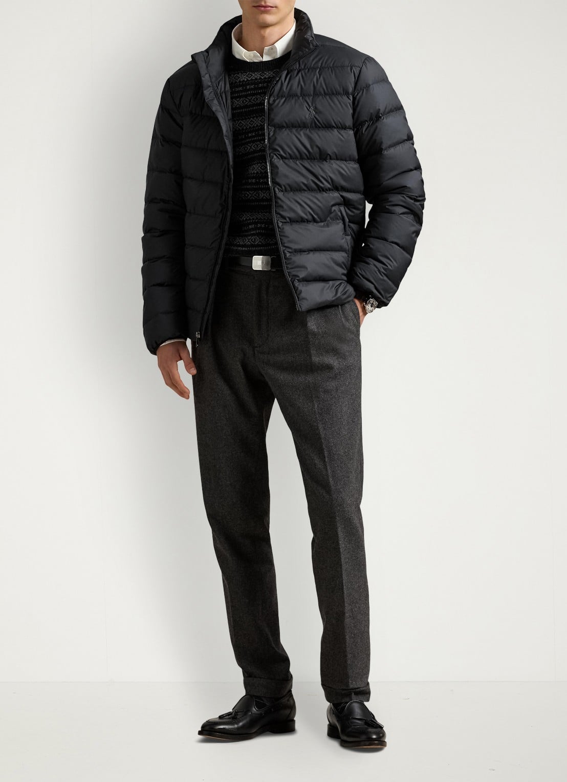 Ralph Lauren Colden gewatteerd jack met donsvulling en steekzakken - voorkant 4 polo black / zwart