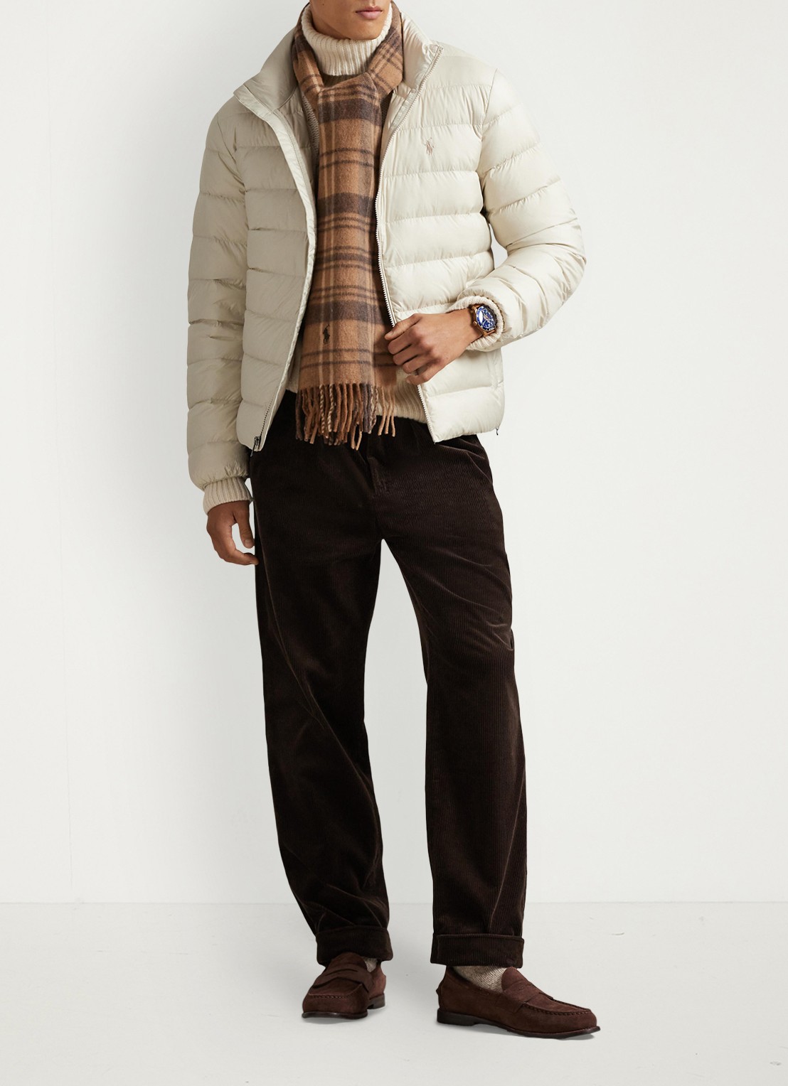 Ralph Lauren Colden gewatteerd jack met donsvulling en steekzakken - voorkant 2 basic sand / zand
