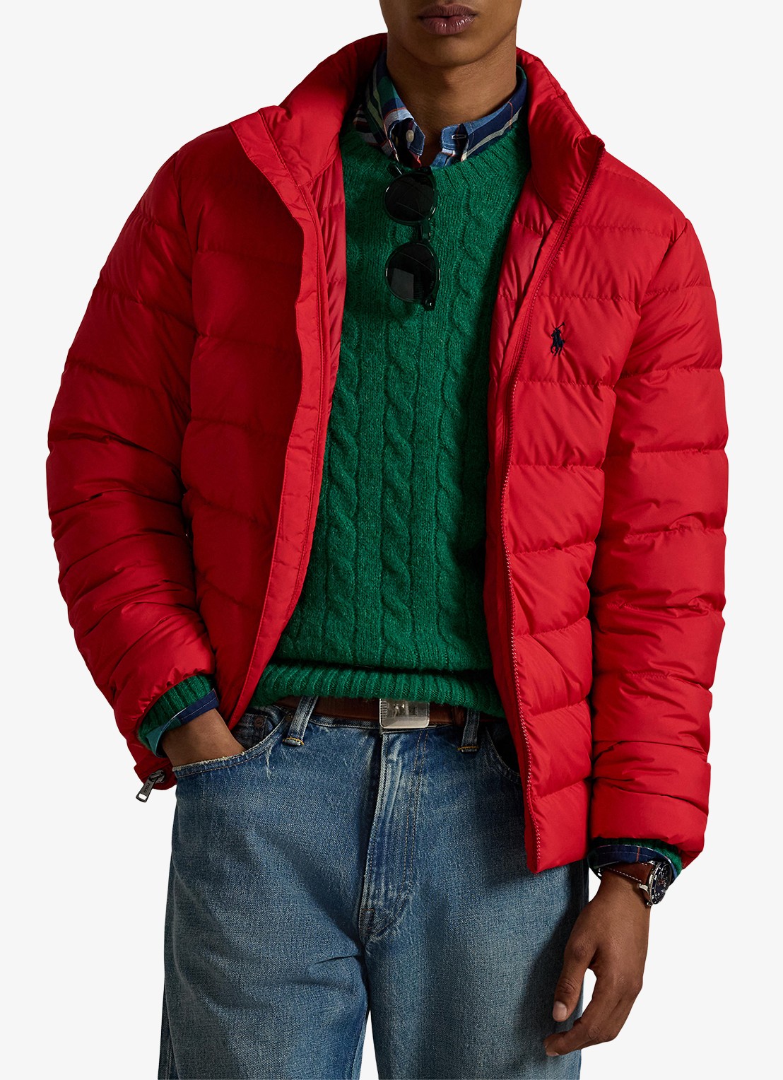 Ralph Lauren Colden gewatteerd jack met donsvulling en steekzakken - detail 3 rl 2000 red / rood