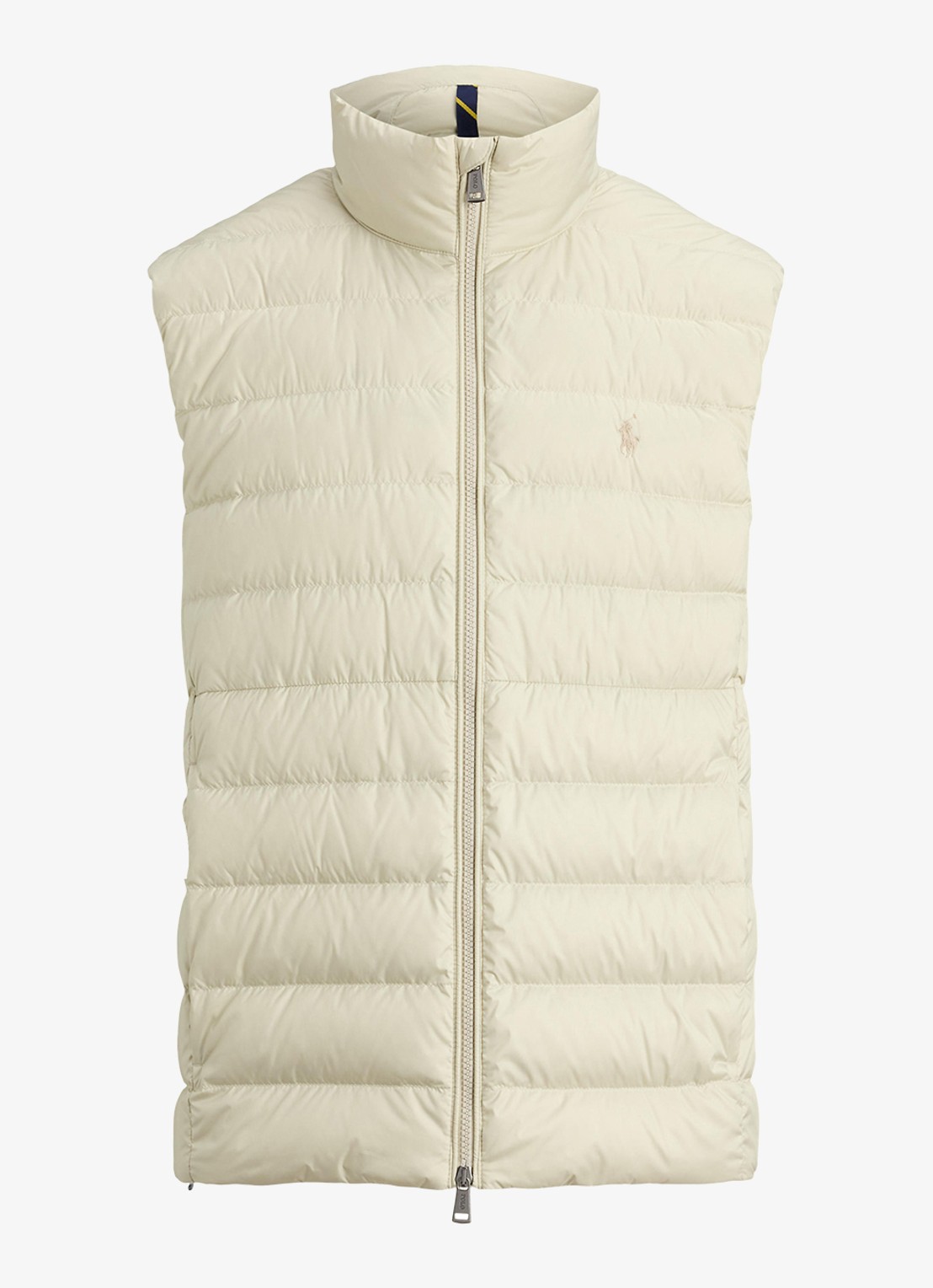 Ralph Lauren Colden opvouwbare bodywarmer met donsvulling en waterafstotende coating - voorkant 2 basic sand / zand