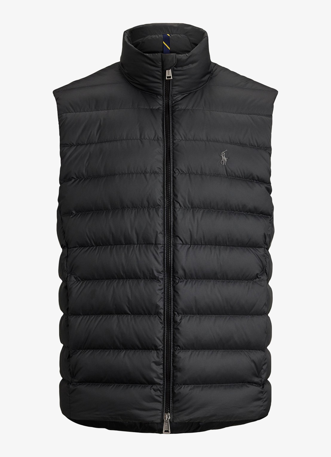 Ralph Lauren Colden opvouwbare bodywarmer met donsvulling en waterafstotende coating - voorkant polo black / zwart