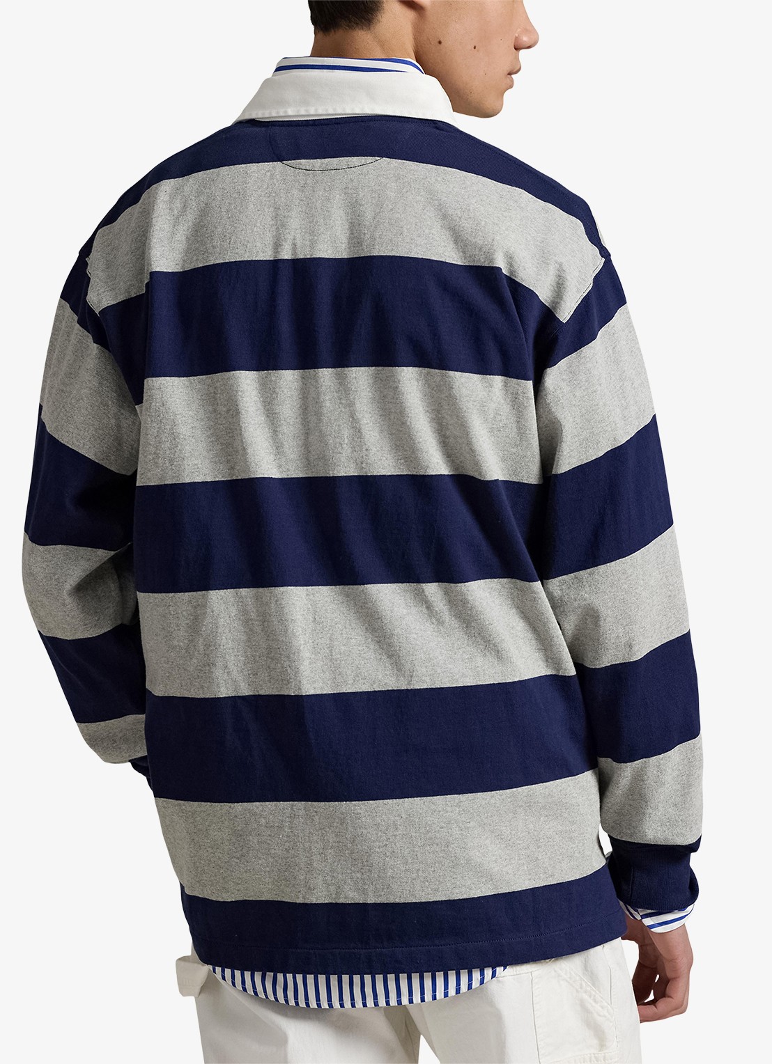 Ralph Lauren Comfort fit polo met streepprint - achterkant 3 newport navy/andover heat / blauw