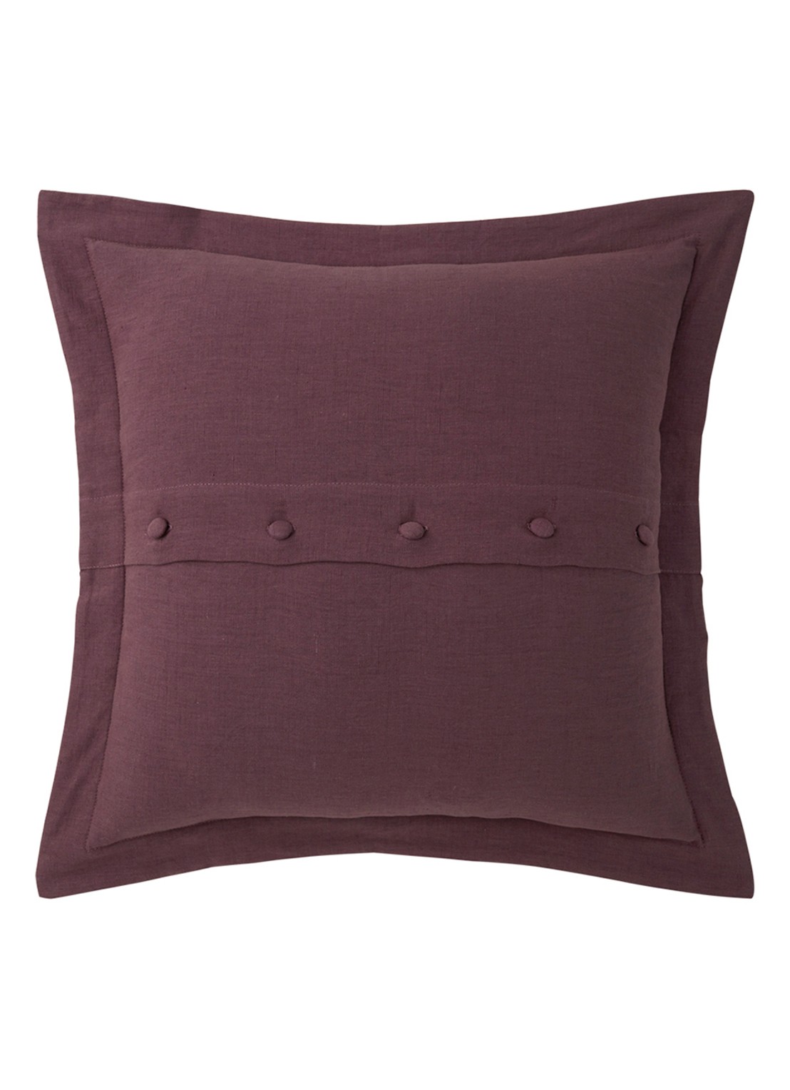 Ralph Lauren Corabell sierkussenhoes in linnenblend 45 x 45 cm - achterkant roodbruin