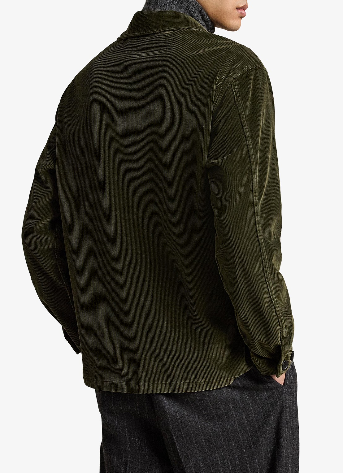 Ralph Lauren Corduroy utility overshirt - achterkant olijfgroen
