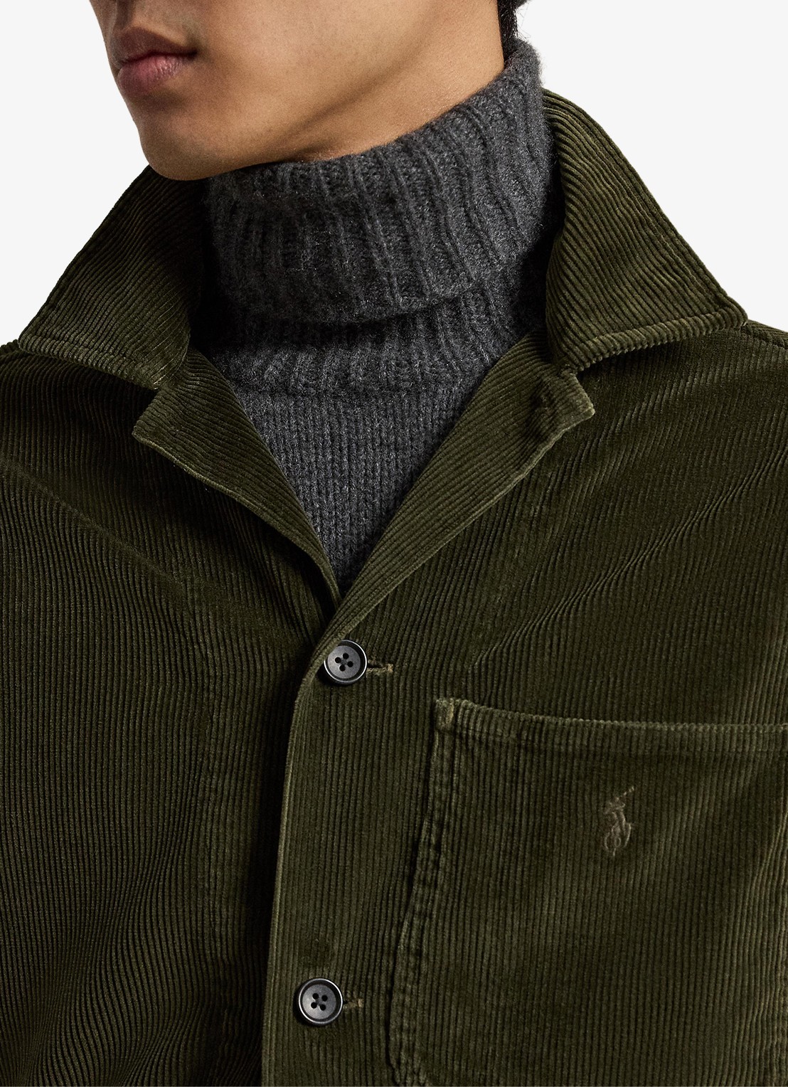Ralph Lauren Corduroy utility overshirt - detail 6 olijfgroen