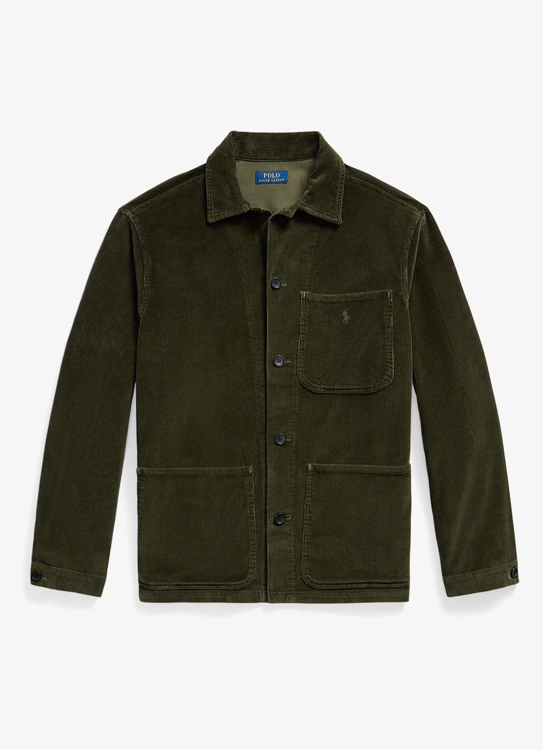 Ralph Lauren Corduroy utility overshirt - voorkant olijfgroen
