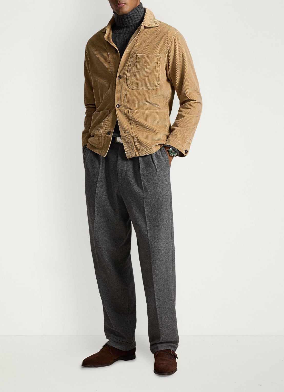 Ralph Lauren Corduroy utility overshirt - detail 2 camel