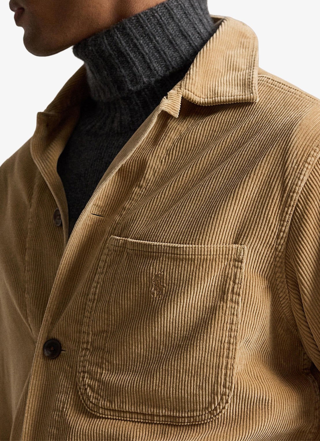 Ralph Lauren Corduroy utility overshirt - detail 3 camel