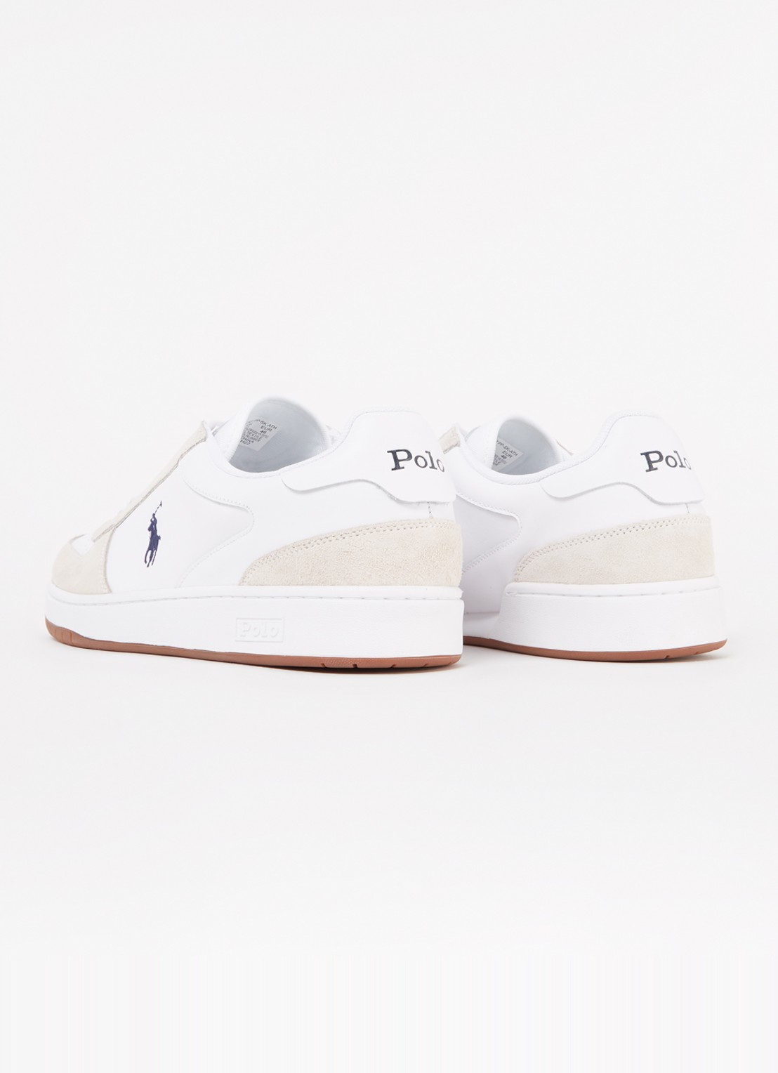 Ralph Lauren Court sneaker met suède details - detail 3 zwart