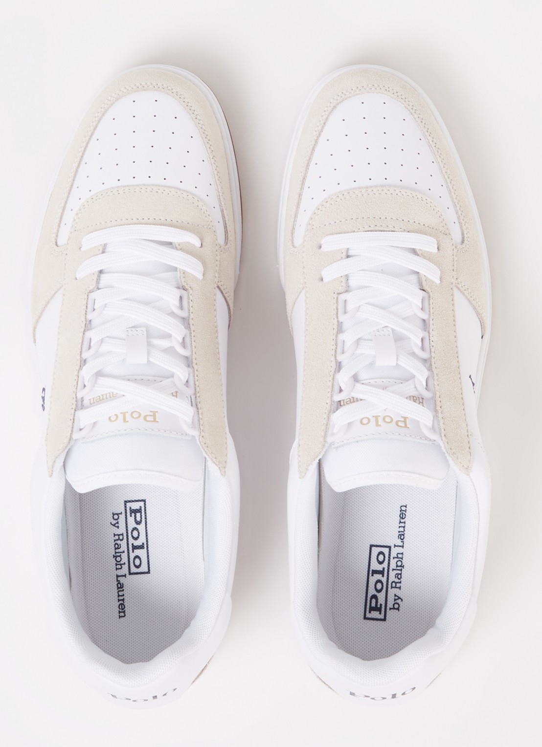 Ralph Lauren Court sneaker met suède details - detail 4 zwart