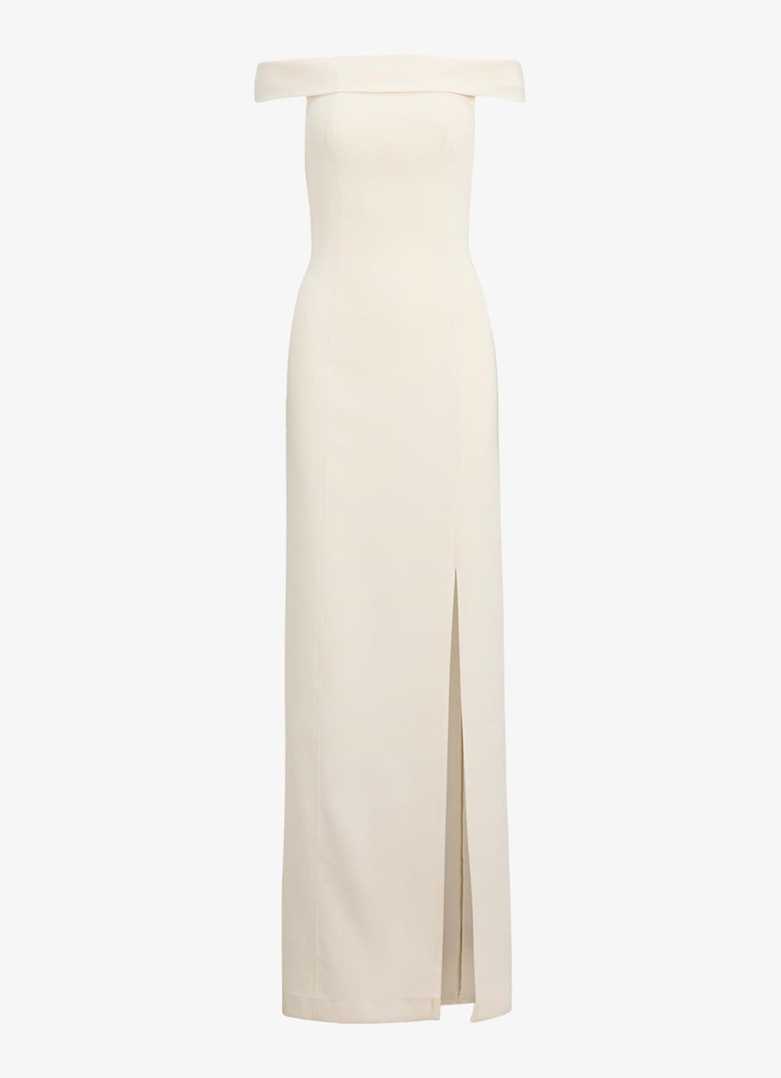 Ralph Lauren Crêpe jurk met blote schouders - voorkant 3 creme
