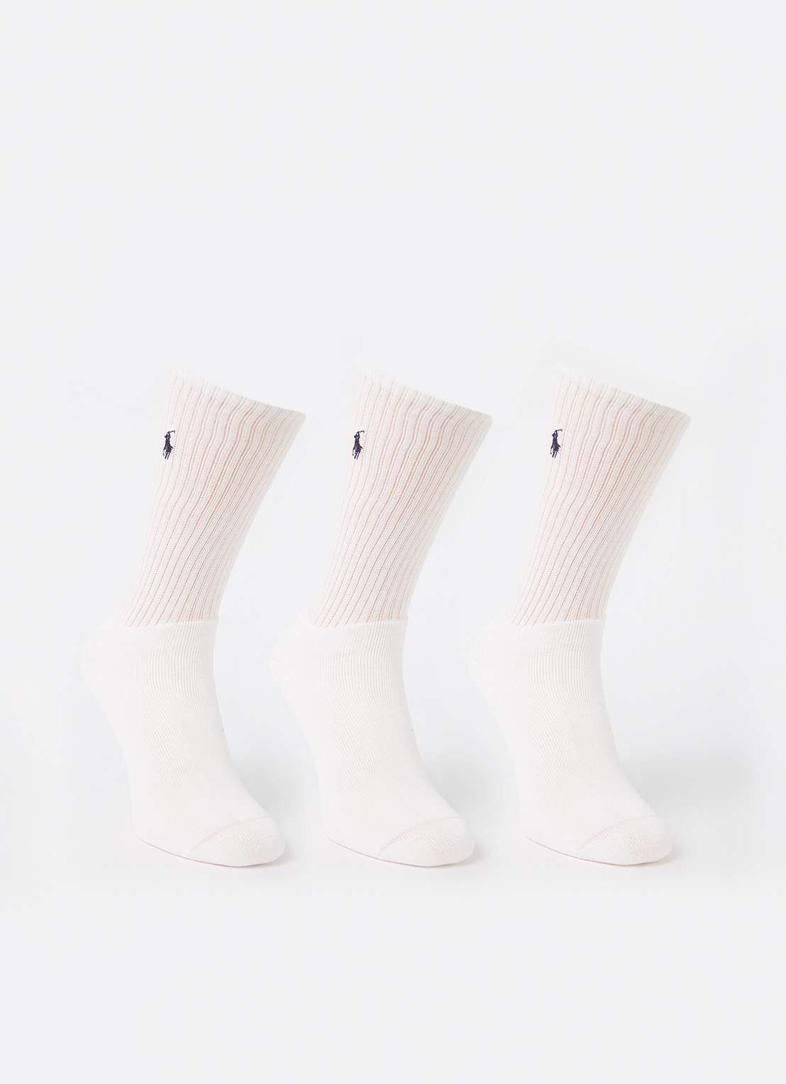 Ralph Lauren Crew sportsokken met logo in 3-pack - voorkant white