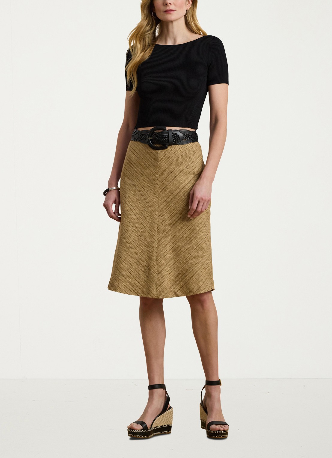 Ralph Lauren Crop top met ribstructuur - voorkant 4 black / zwart