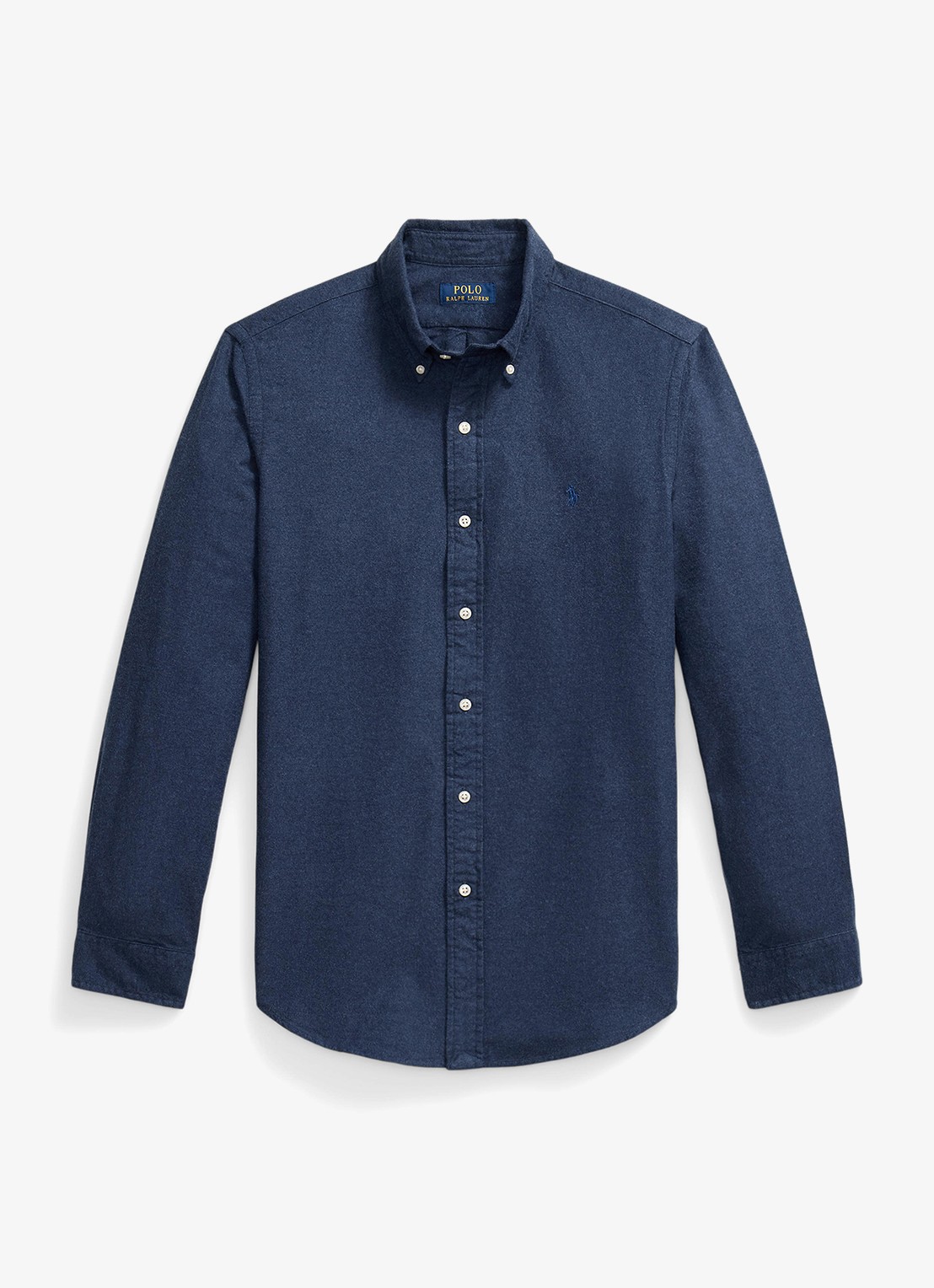 Ralph Lauren Custom fit gemêleerd Oxford overhemd - voorkant 2 denim