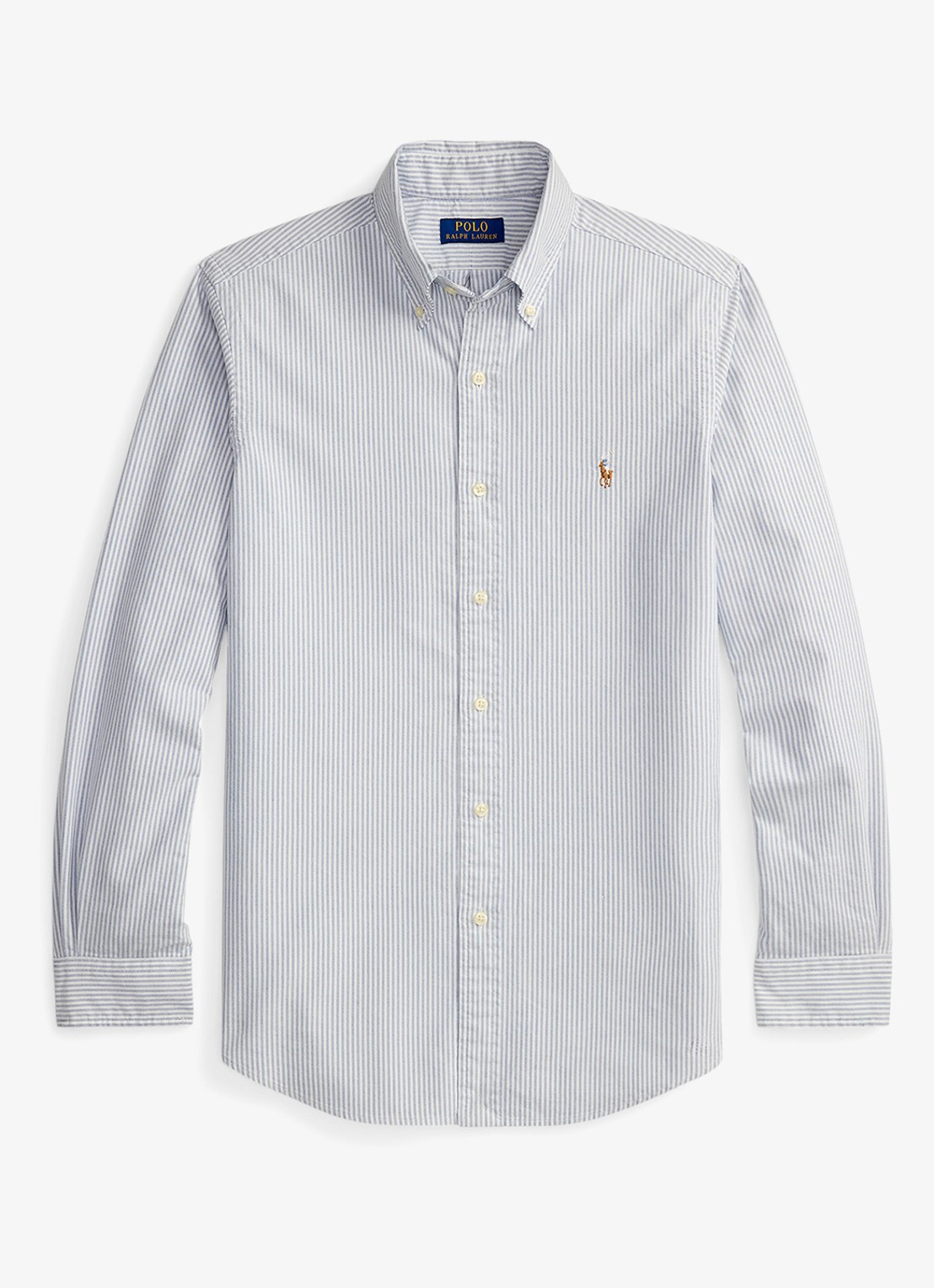 Ralph Lauren Custom fit gestreept Oxford overhemd - voorkant 4 6636a navy white-zyeg