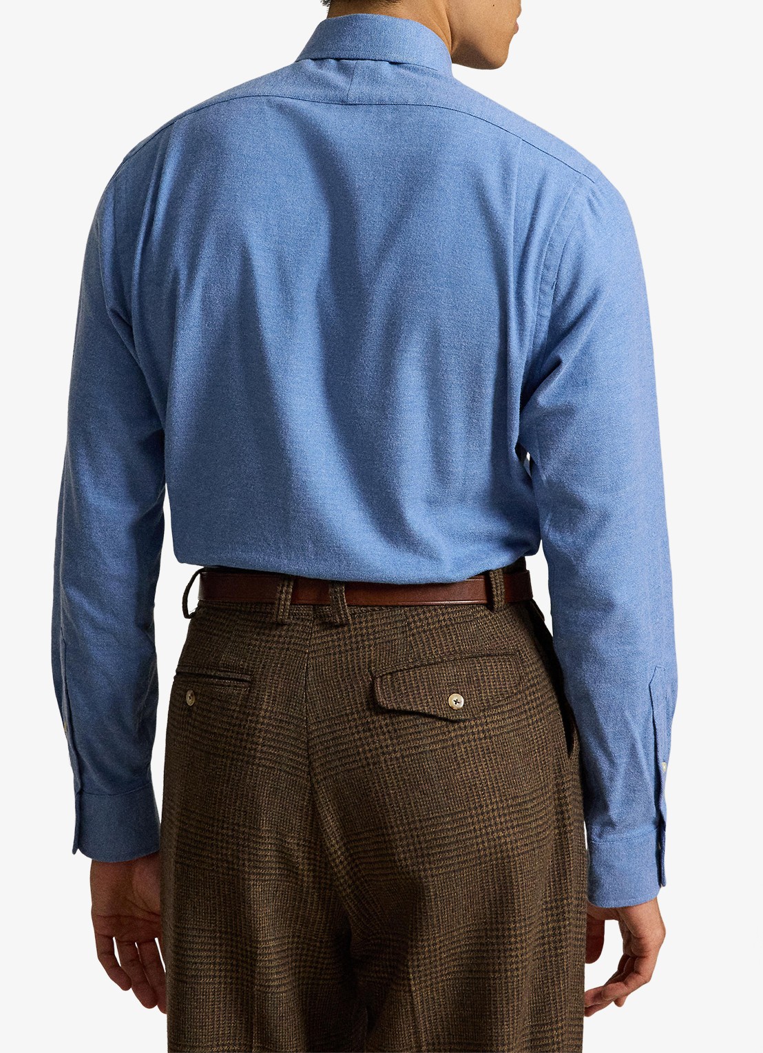 Ralph Lauren Custom fit keper performance overhemd met logo - achterkant 3 blue borage heather / blauw