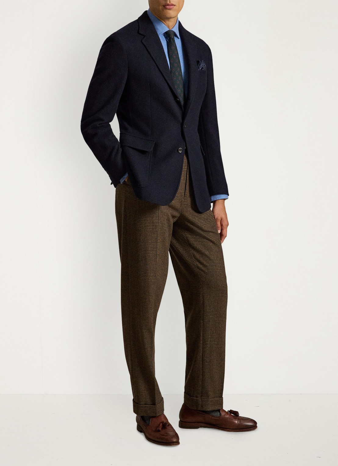 Ralph Lauren Custom fit keper performance overhemd met logo - detail blue borage heather / blauw