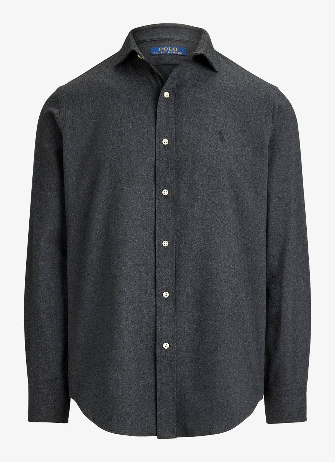 Ralph Lauren Custom fit keper performance overhemd met logo - voorkant 4 barclay heather / donkergrijs