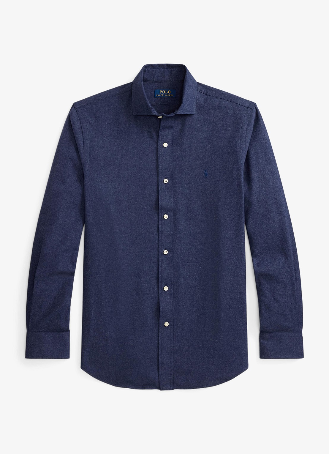 Ralph Lauren Custom fit keper performance overhemd met logo - voorkant 3 spring navy heather / donkerblauw