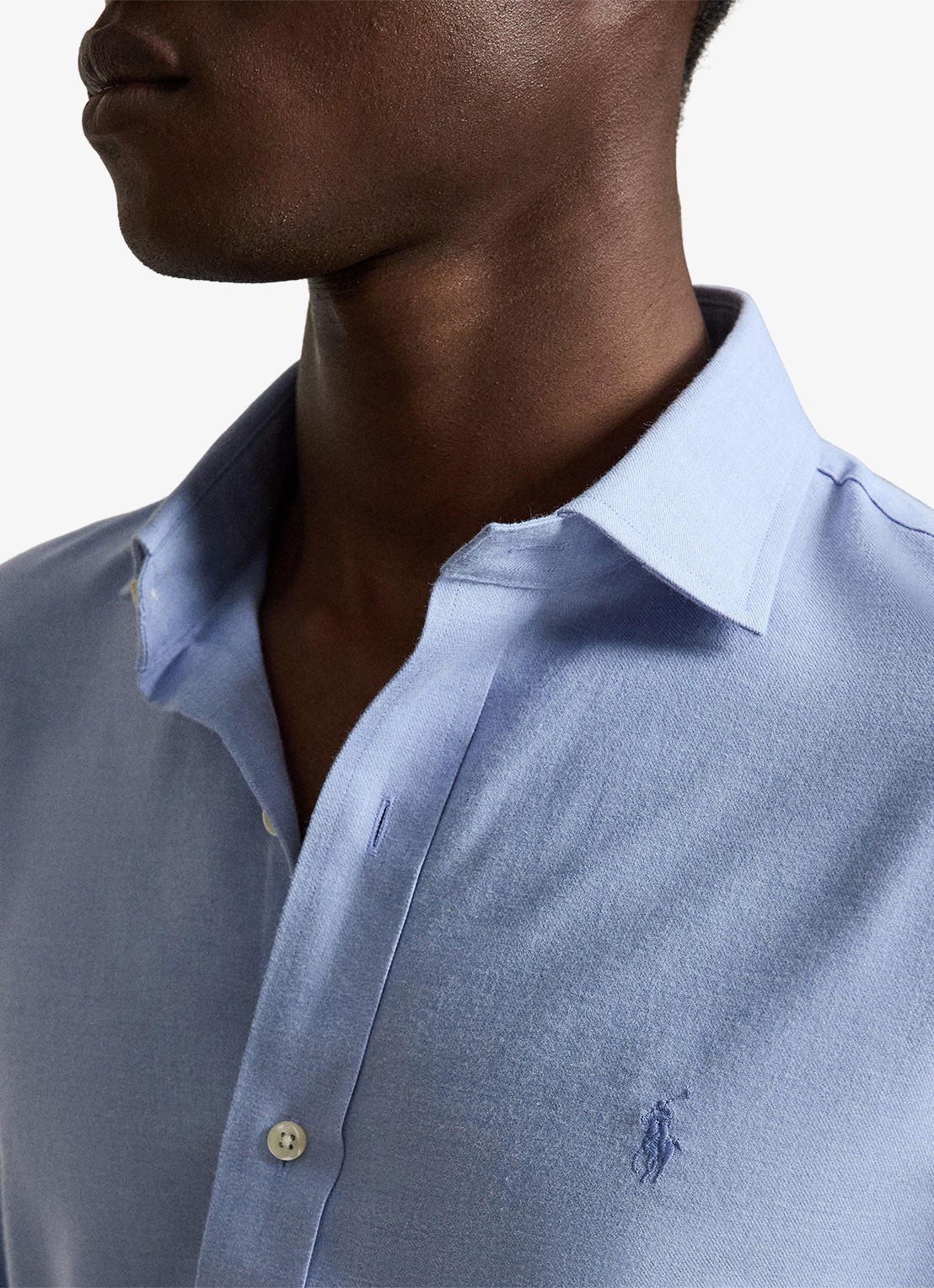 Ralph Lauren Custom fit keper performance overhemd - detail 2 blue hyacinth heather / blauw