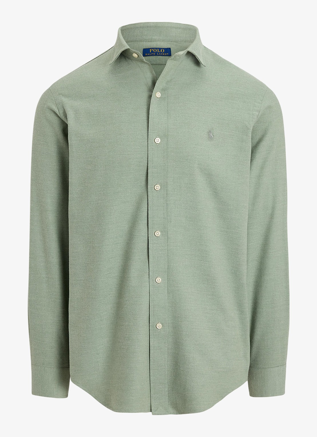 Ralph Lauren Custom fit keper performance overhemd - voorkant 3 fern green heather / groen