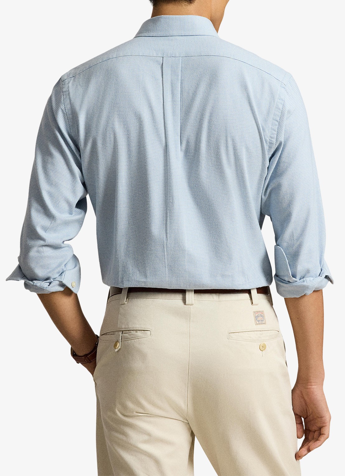 Ralph Lauren Custom fit keper performance overhemd - achterkant 5 lichtblauw
