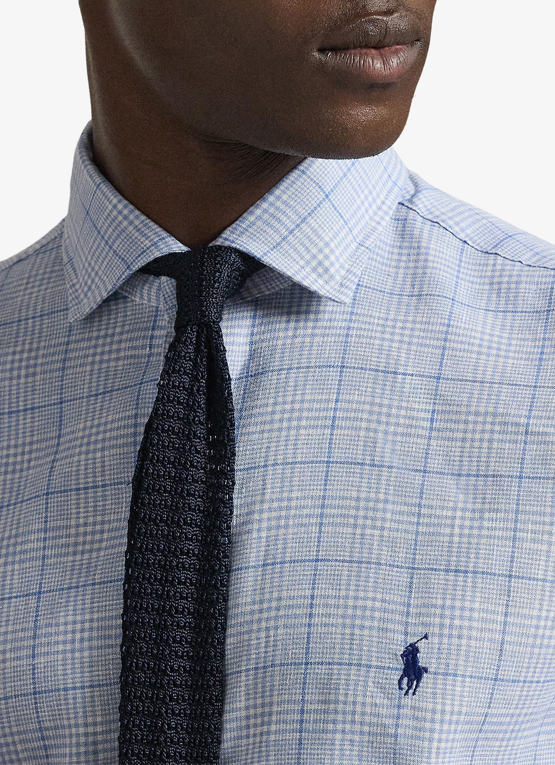 Ralph Lauren Custom fit overhemd in linnenblend met ruitdessin - detail 5 7190 blue multi-zyj4