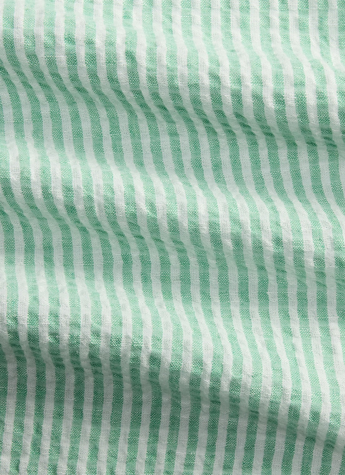 Ralph Lauren Custom fit overhemd in linnenblend met streepprint - detail 3 green white / groen