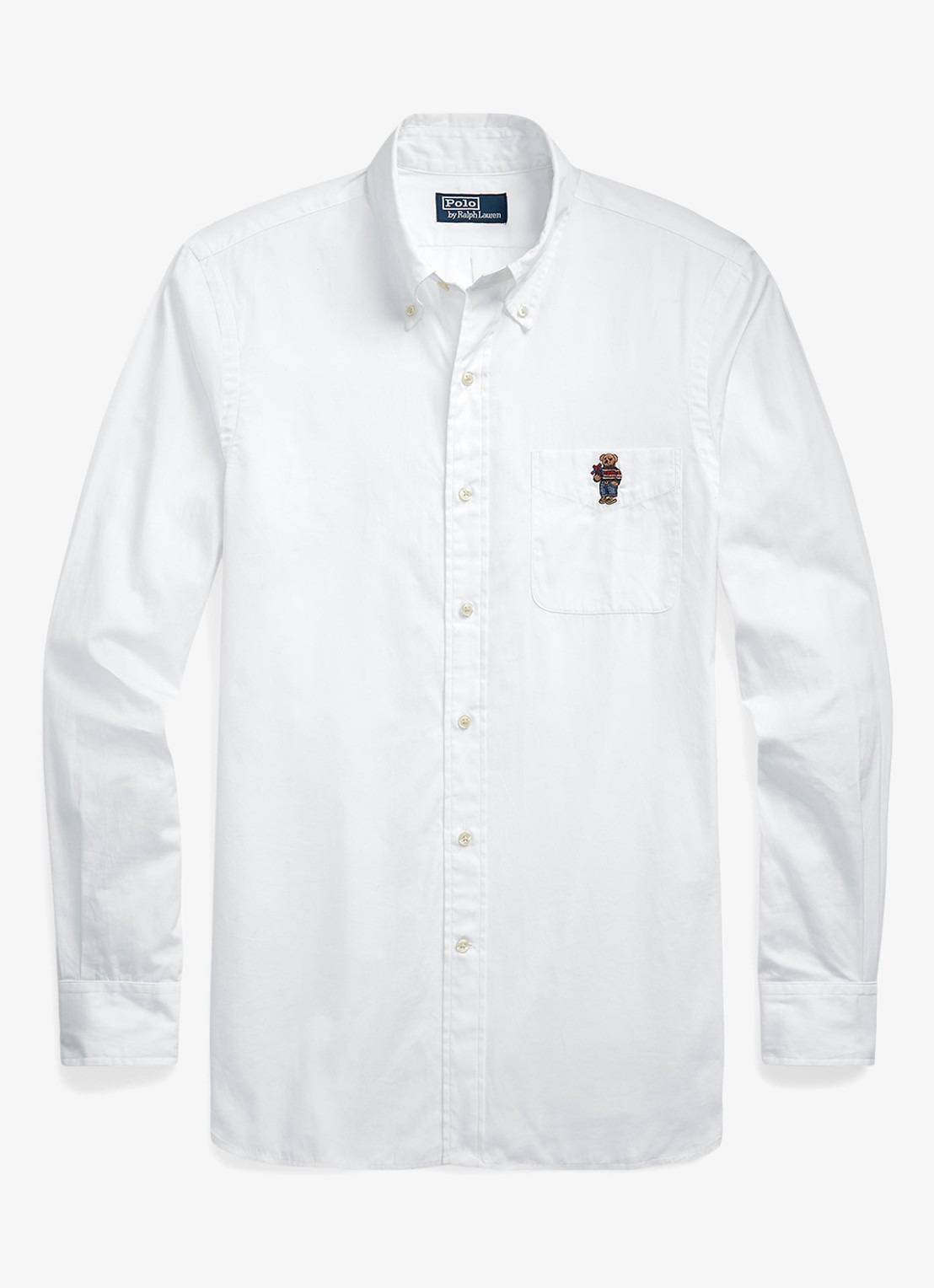 Ralph Lauren Custom fit overhemd met borduring - voorkant 3 wit