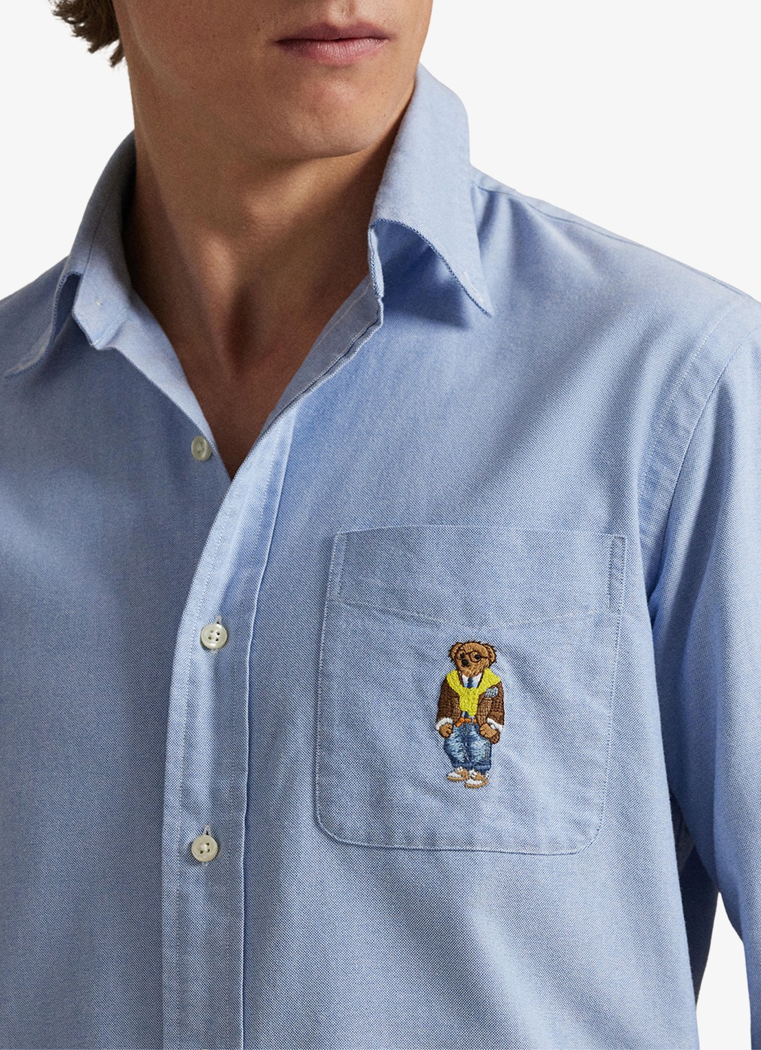 Ralph Lauren Custom fit overhemd met borduring - detail 5 blue heritage / blauw