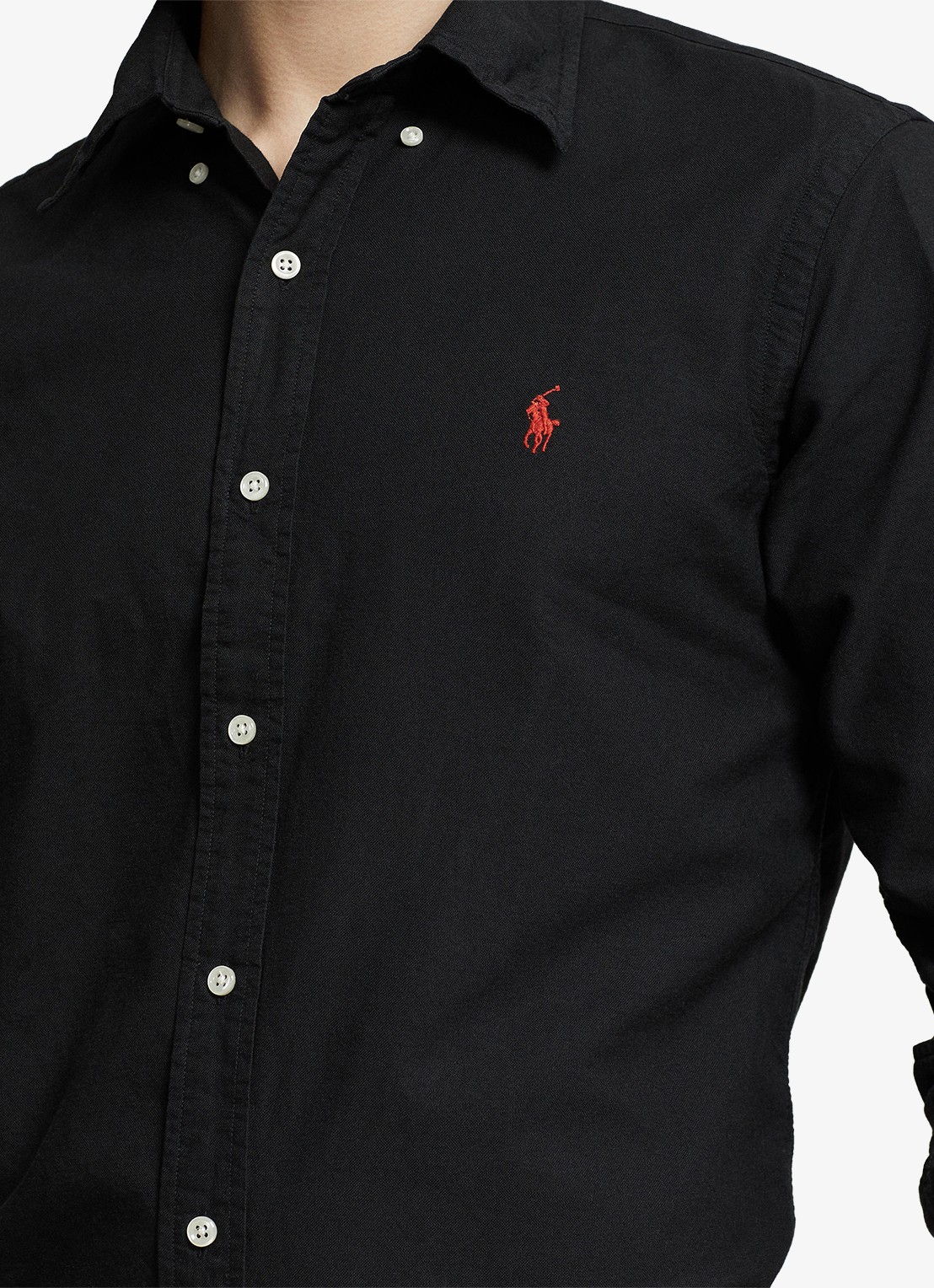 Ralph Lauren Custom fit overhemd met button-down kraag - detail 2 polo black