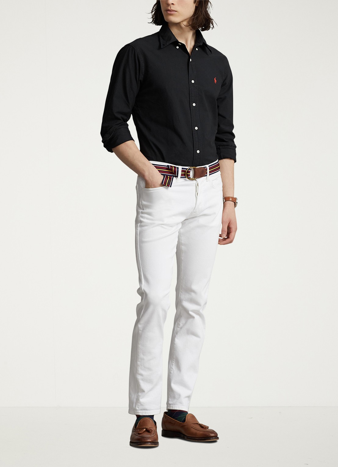 Ralph Lauren Custom fit overhemd met button-down kraag - voorkant 5 polo black