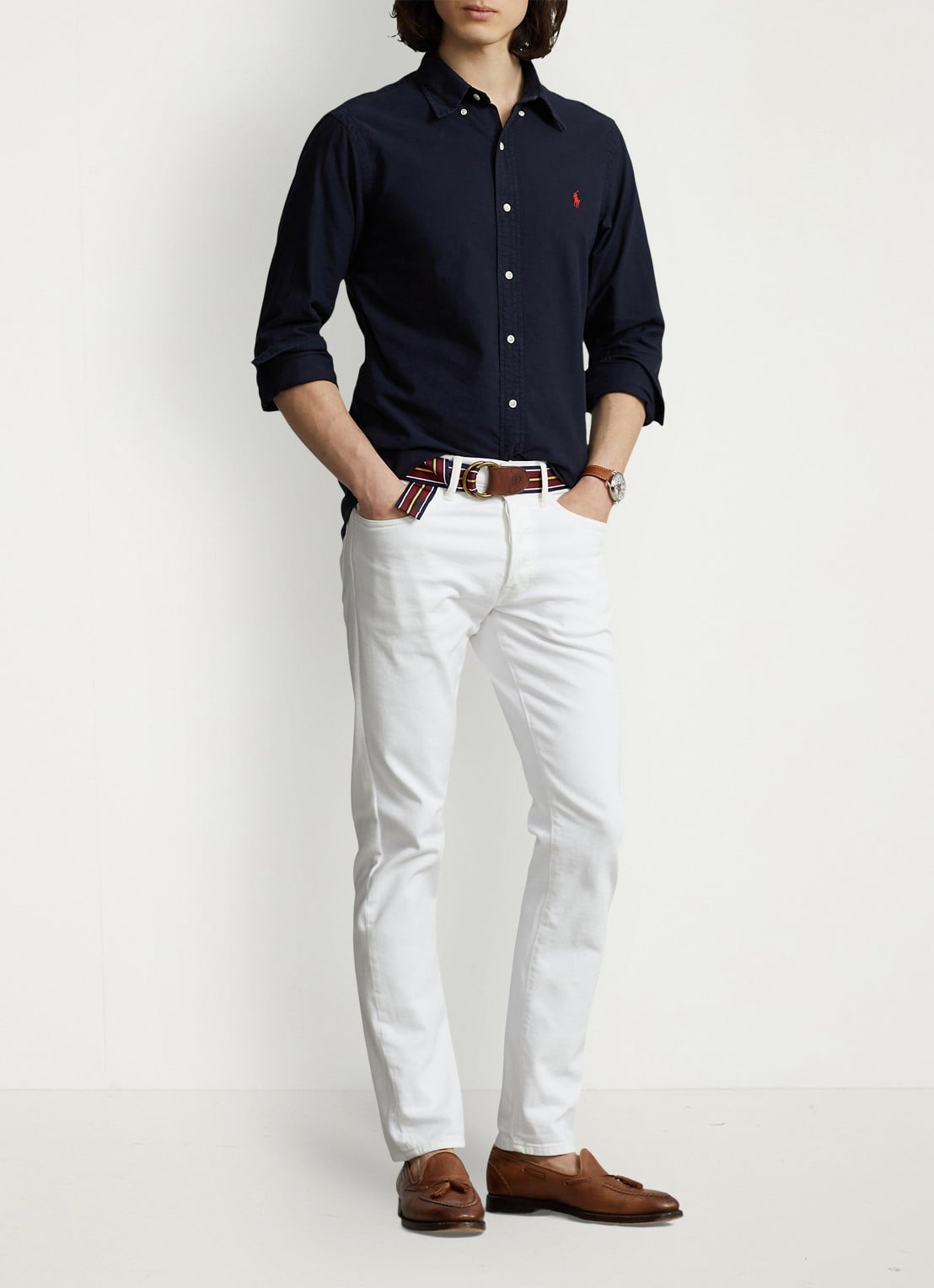 Ralph Lauren Custom fit overhemd met button-down kraag - voorkant 7 rl navy