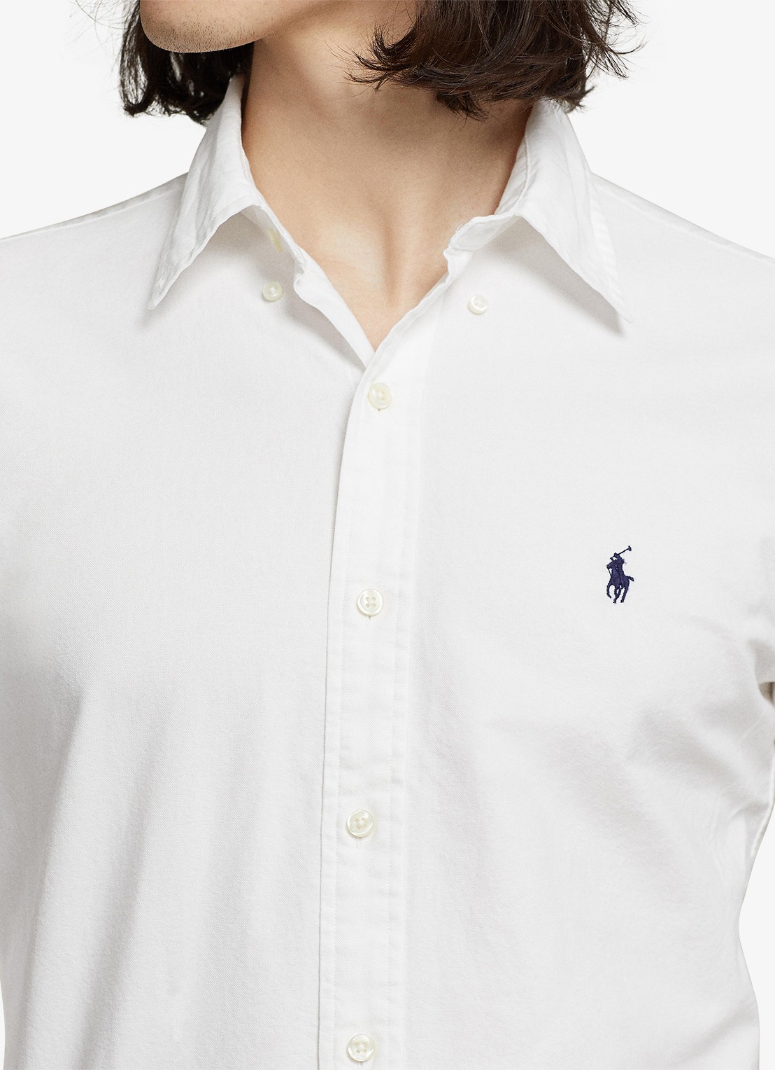 Ralph Lauren Custom fit overhemd met button-down kraag - detail 2 white