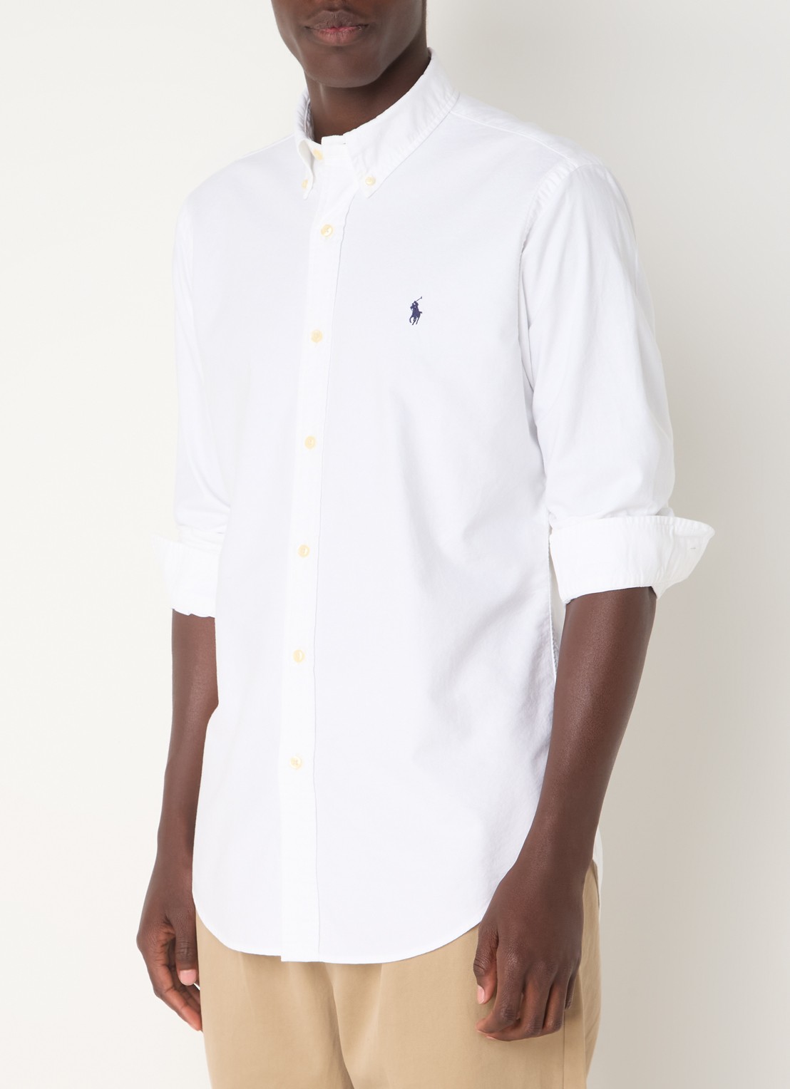 Ralph Lauren Custom fit overhemd met button-down kraag - detail 3 white