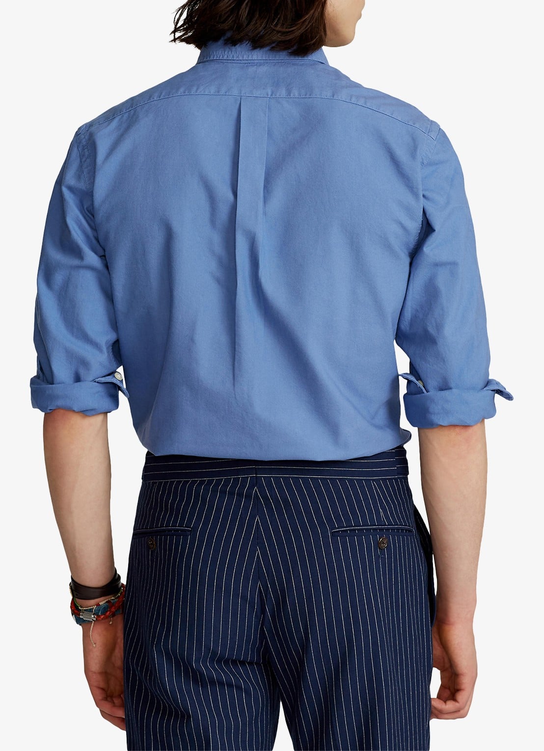 Ralph Lauren Custom fit overhemd met button-down kraag - achterkant bastille blue / blauw