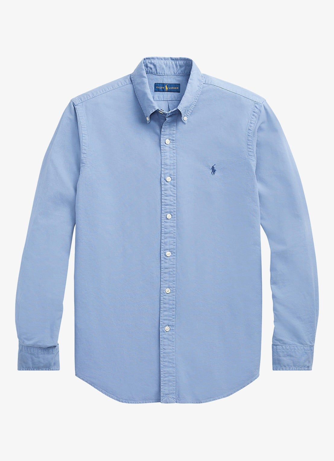 Ralph Lauren Custom fit overhemd met button-down kraag - voorkant 2 bastille blue / blauw