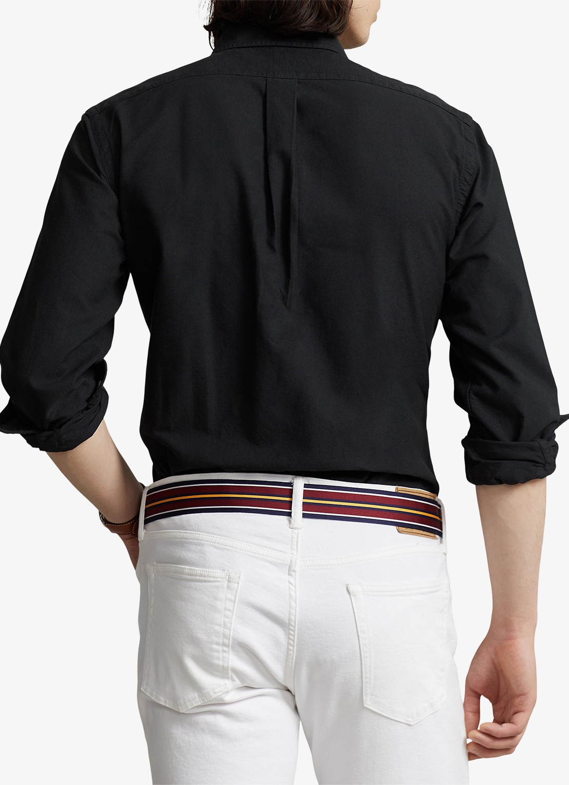 Ralph Lauren Custom fit overhemd met button-down kraag - achterkant 5 polo black / zwart