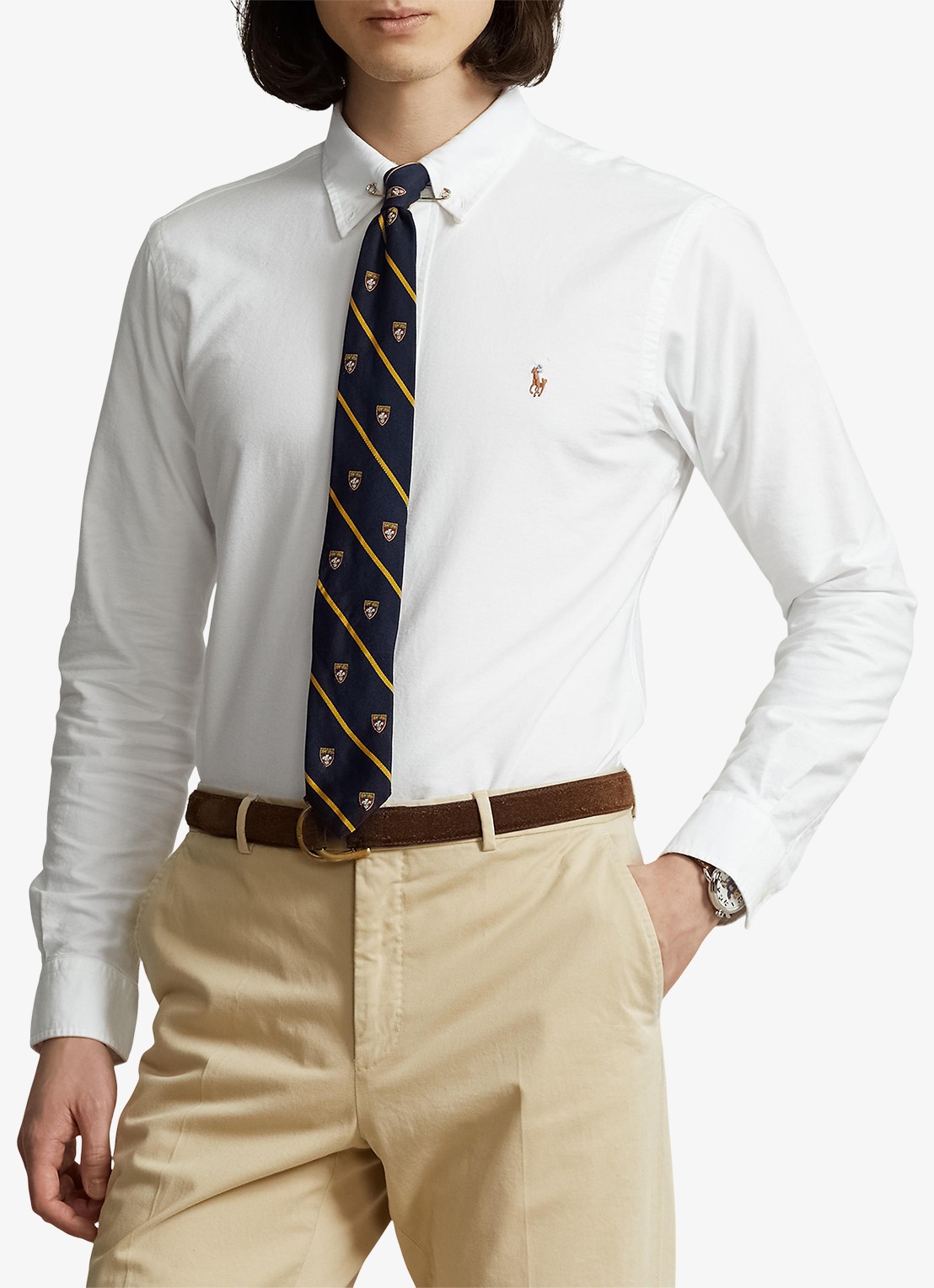 Ralph Lauren Custom fit overhemd met logoborduring - detail 7 white / wit