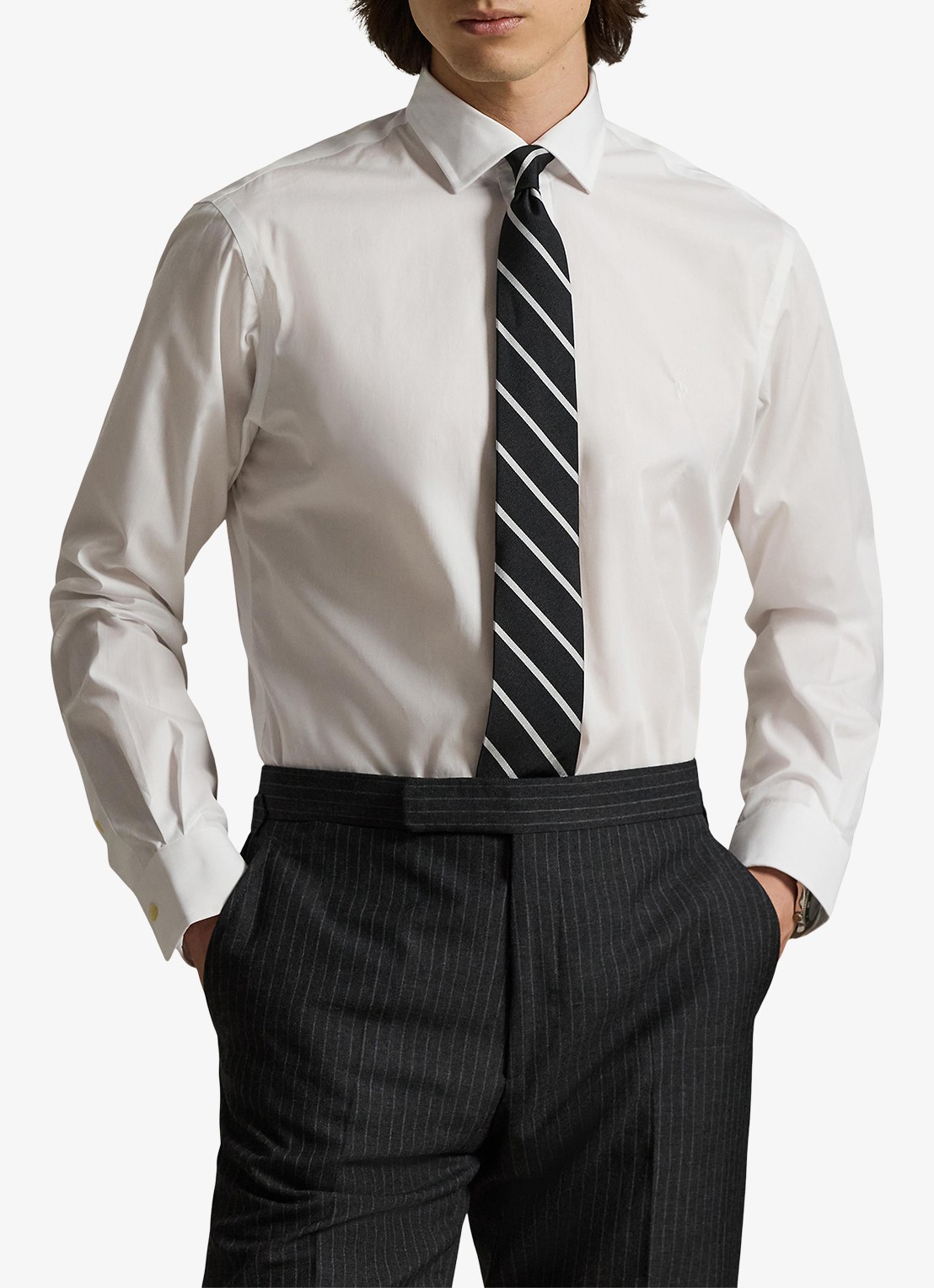 Ralph Lauren Custom fit overhemd met logoborduring - detail 4 white