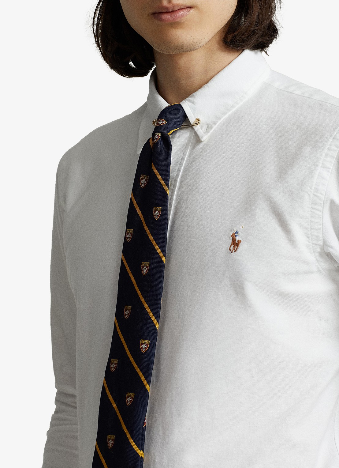 Ralph Lauren Custom fit overhemd met logoborduring - detail 11 white / wit