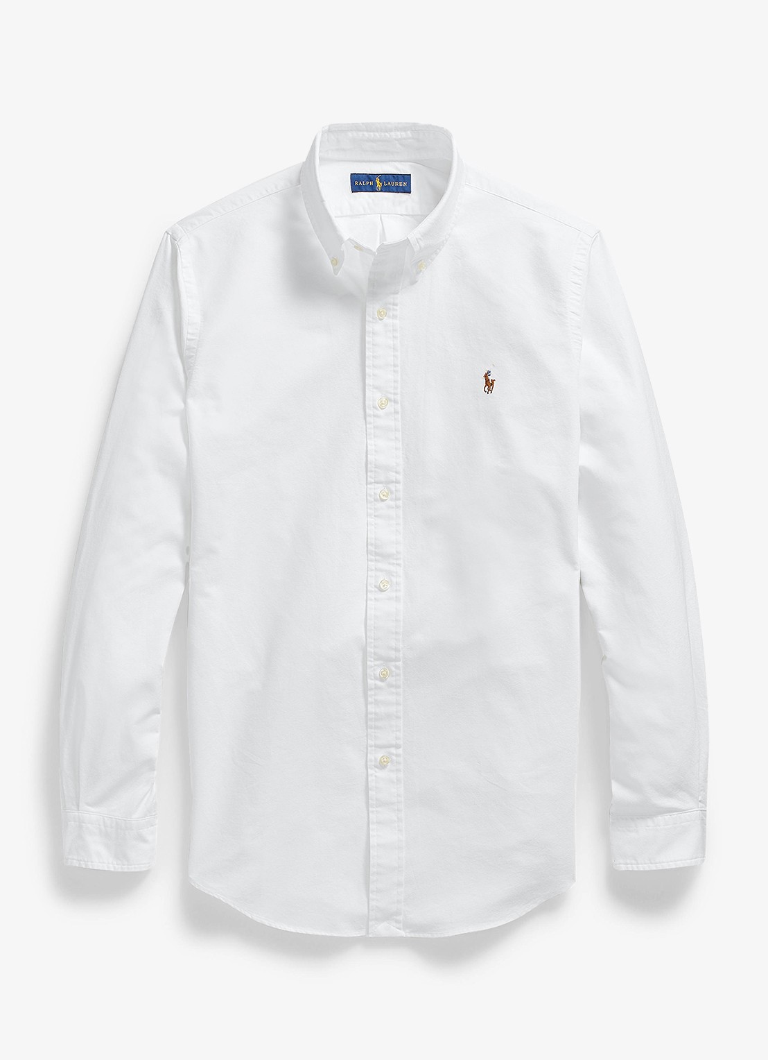 Ralph Lauren Custom fit overhemd met logoborduring - voorkant 4 white / wit