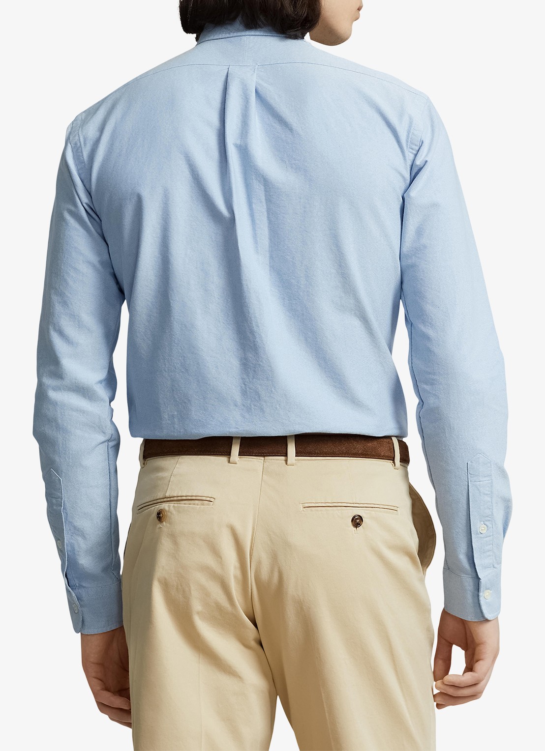 Ralph Lauren Custom fit overhemd met logoborduring - achterkant 5 blue / blauw