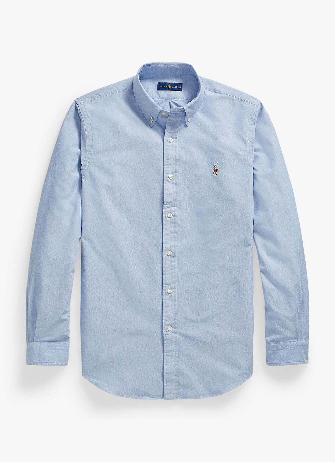 Ralph Lauren Custom fit overhemd met logoborduring - voorkant blue / blauw