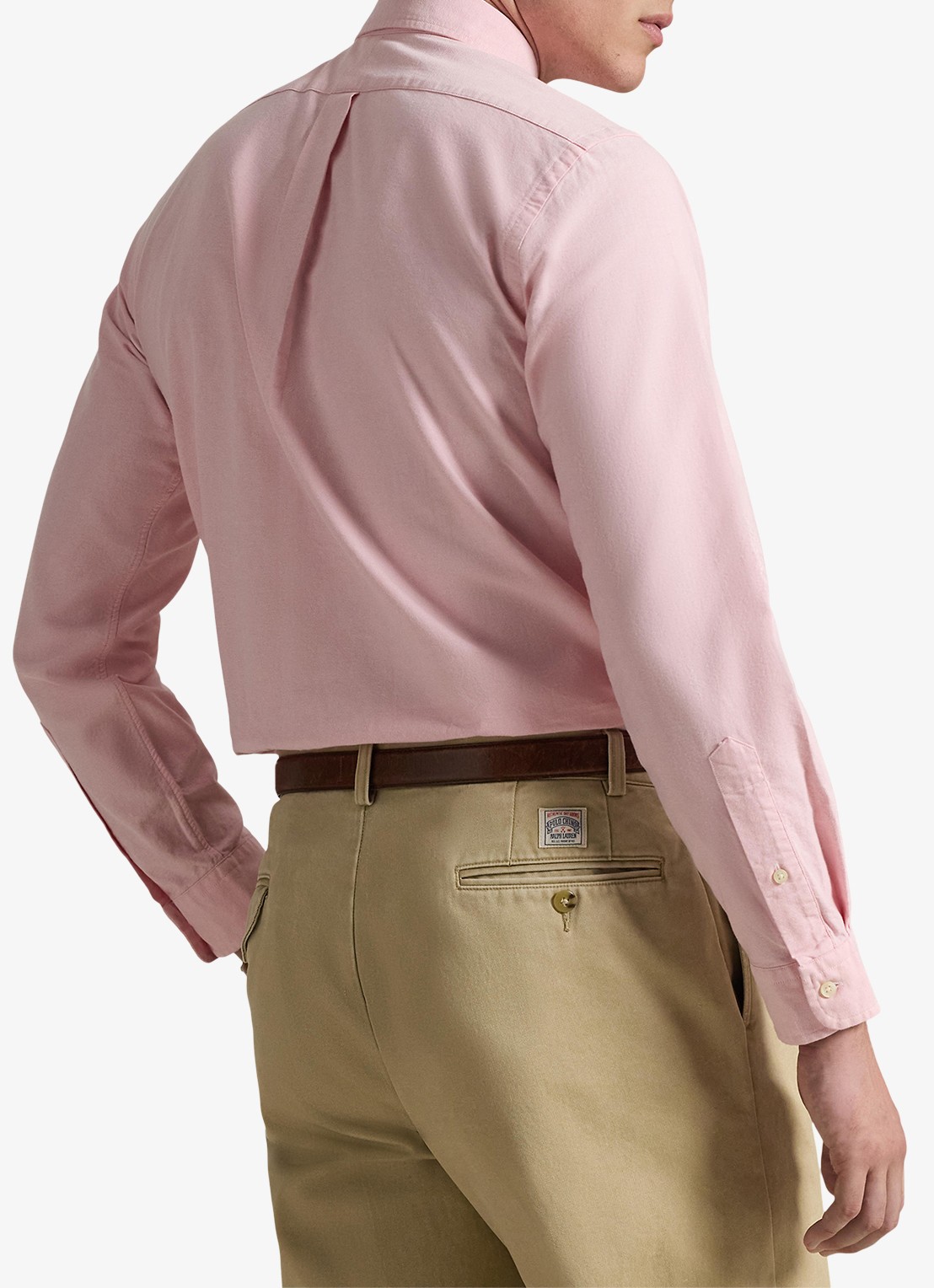 Ralph Lauren Custom fit overhemd met logoborduring - achterkant 3 pink / roze